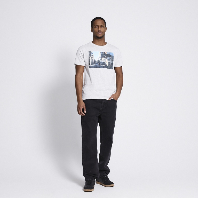 Printed tee "Bill" Grey Melange